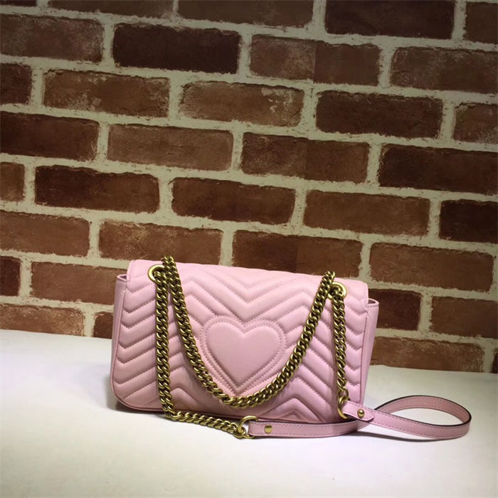 GG Marmont small matelassé shoulder bag pink High