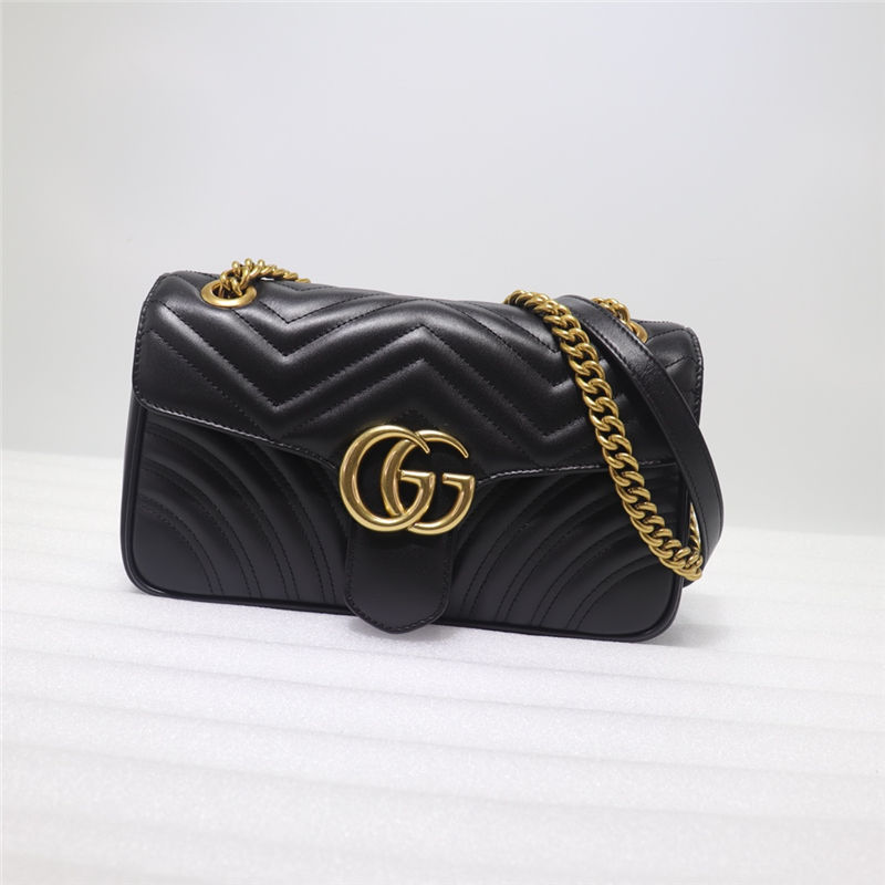 GG Marmont small matelassé shoulder bag black High