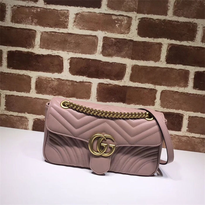 GG Marmont small matelassé shoulder bag Dusty Pink High