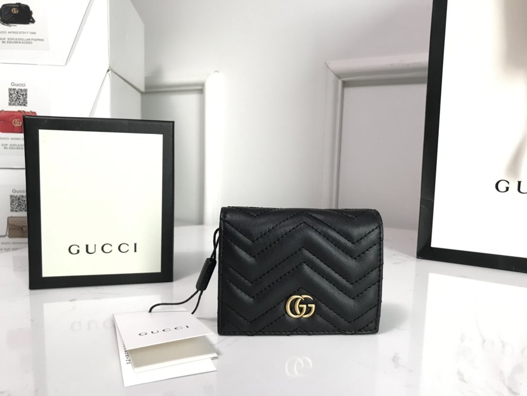 GG Marmont card case wallet black High