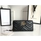 GG Marmont zip around wallet black High