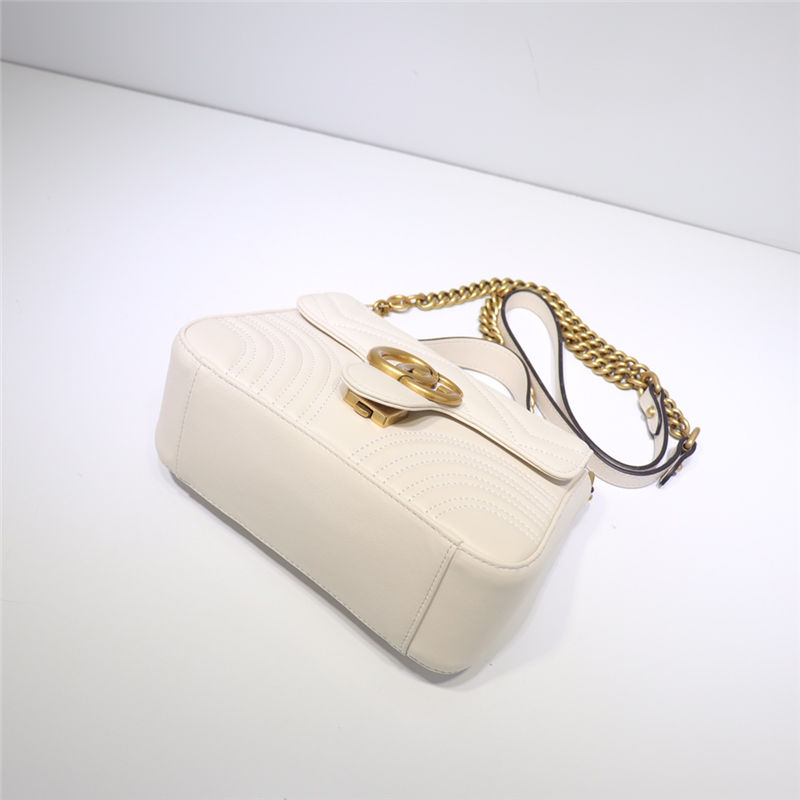 GG Marmont mini top handle bag white High