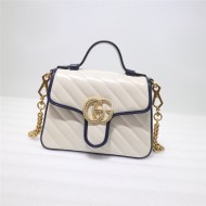 GG Marmont mini top handle bag white High