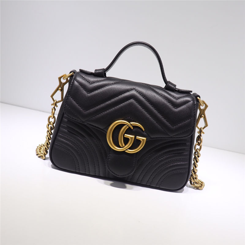 GG Marmont mini top handle bag black High