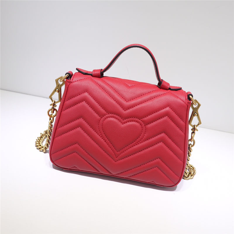 GG Marmont mini top handle bag red High