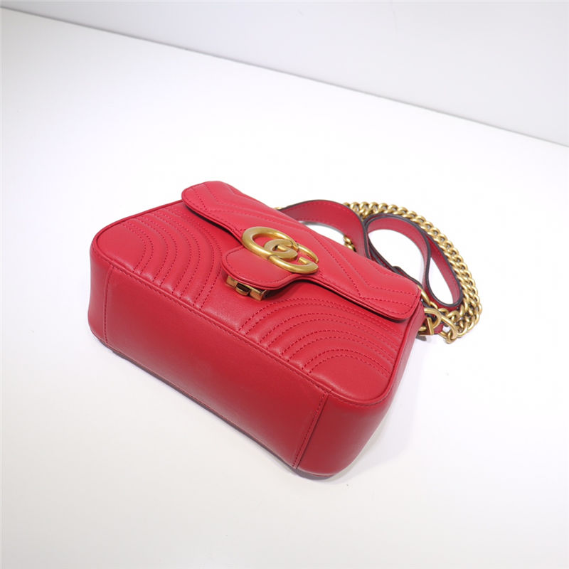 GG Marmont mini top handle bag red High