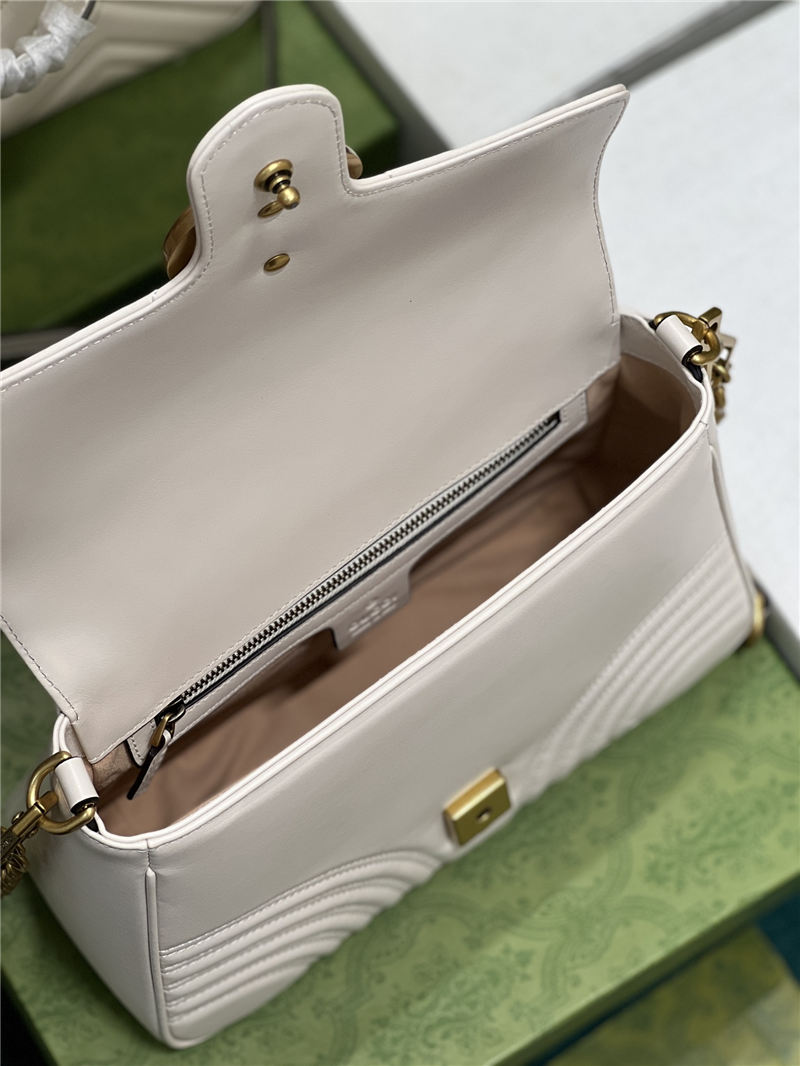 GG Marmont small top handle bag 498110 white High