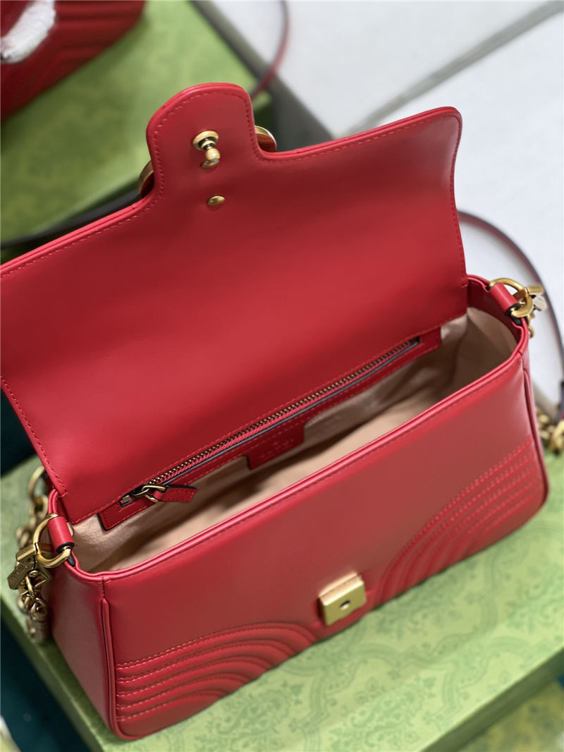 GG Marmont small top handle bag 498110 red High