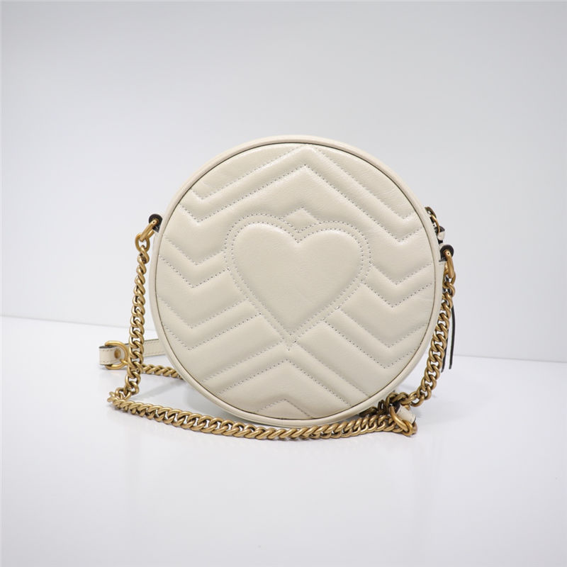 GG Marmont mini round shoulder bag white High