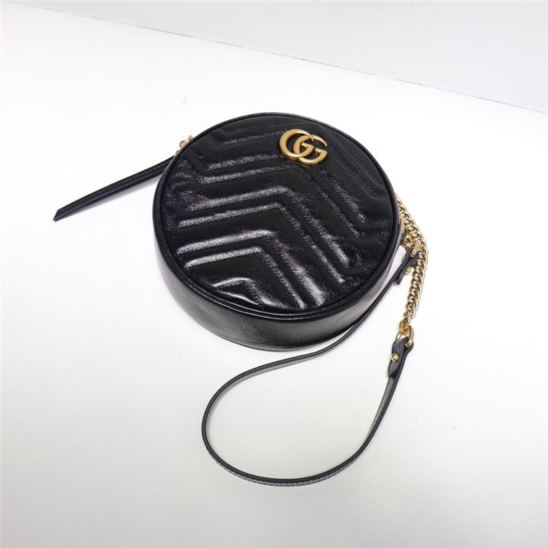 GG Marmont mini round shoulder bag black High