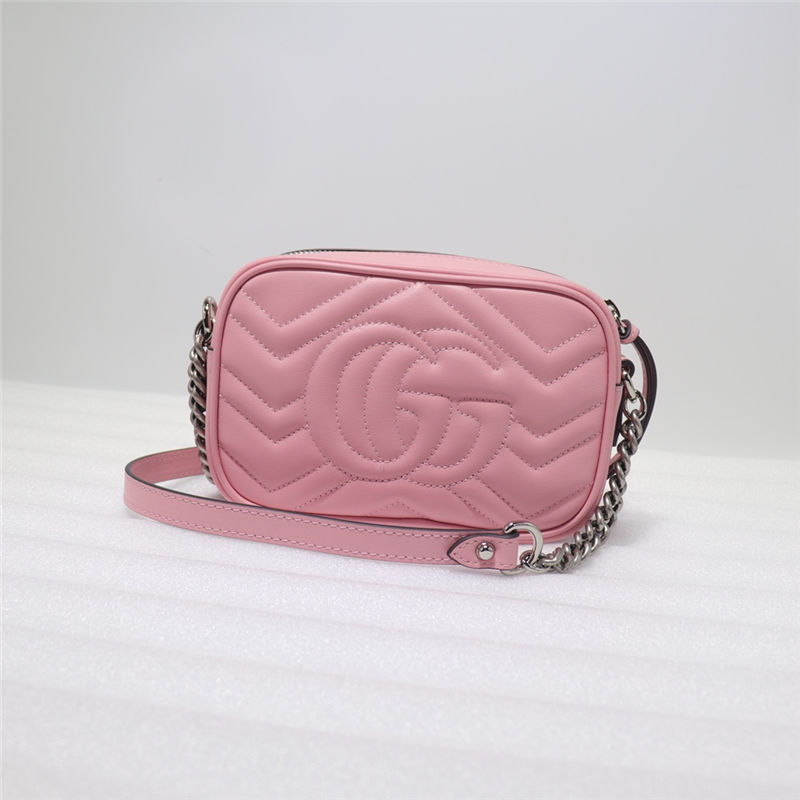 GG Marmont matelassé mini bag 448065 pink High