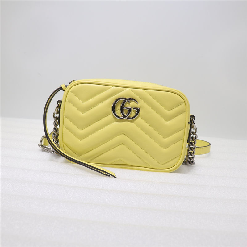 GG Marmont matelassé mini bag 448065 yellow High