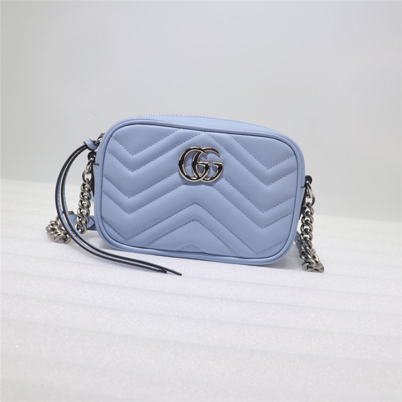 GG Marmont matelassé mini bag 448065 blue High