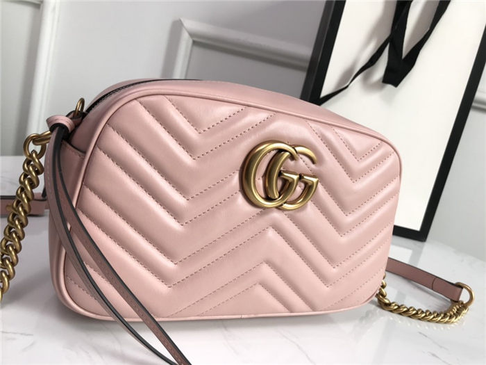 GG Marmont small shoulder bag 447632 light pink High