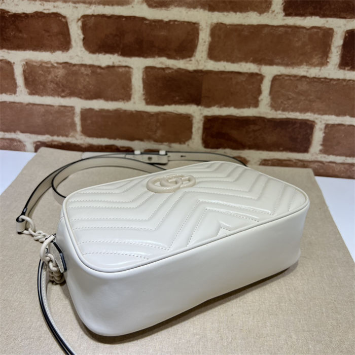 GG Marmont small shoulder bag 447632 White-White High