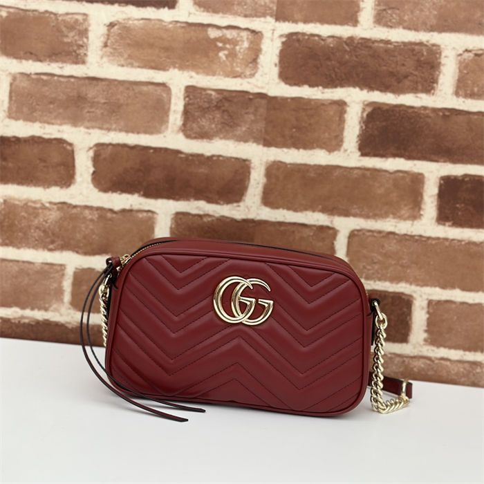 GG Marmont small shoulder bag 447632 Burgundy High