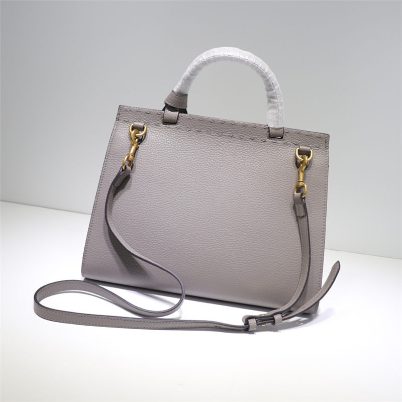 GG Marmont small top handle bag Leather 421890 Grey High