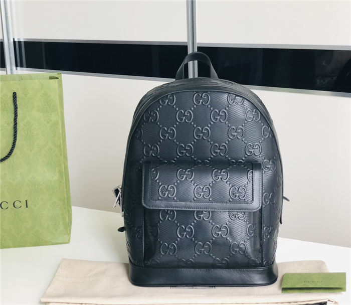 Gucci GG embossed backpack Leather Black High