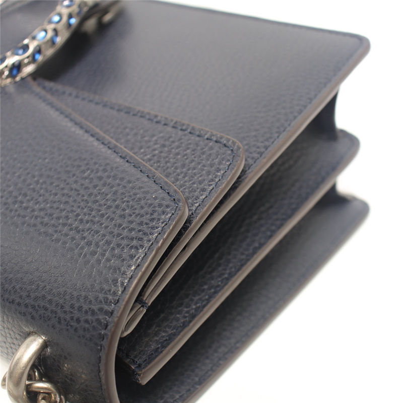 DIONYSUS GG SMALL SHOULDER BAG 400249 Leather navy blue high