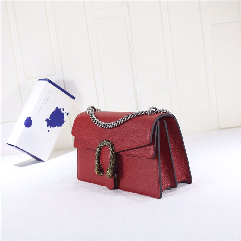 DIONYSUS GG SMALL SHOULDER BAG 400249 Leather red high