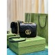 GG MARMONT MINI SHOULDER BAG 739682 Leather Black high