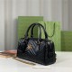 GG MARMONT SMALL TOP HANDLE BAG 746319 Lether Black High