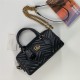 GG MARMONT SMALL TOP HANDLE BAG 746319 Lether Black High