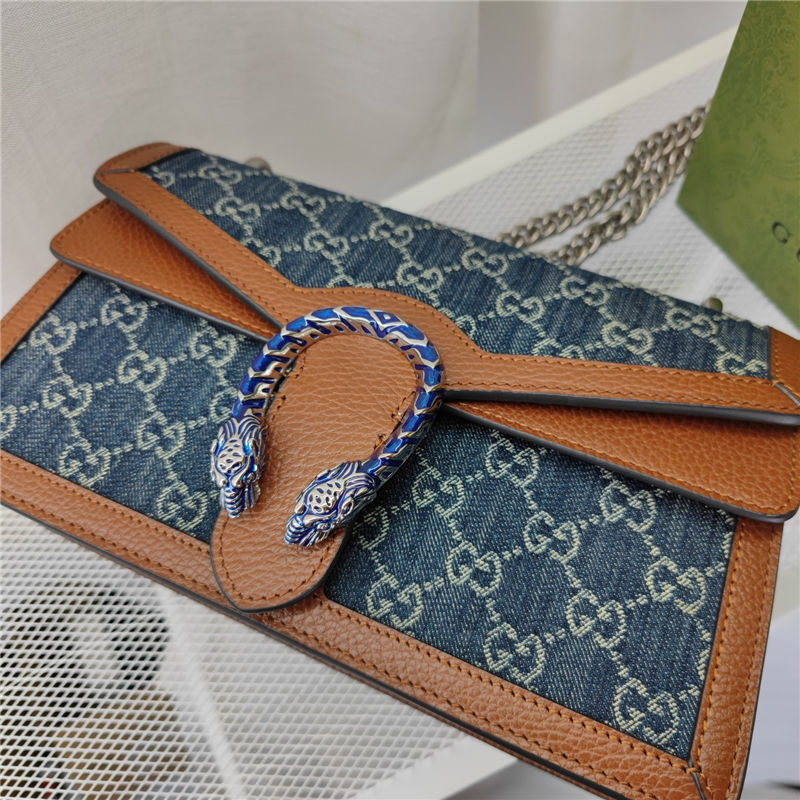 DIONYSUS GG SMALL SHOULDER BAG 400249 Denim Blue high