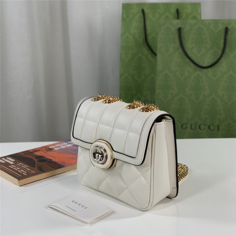 GUCCI DECO MINI SHOULDER BAG 741457 Leather White High