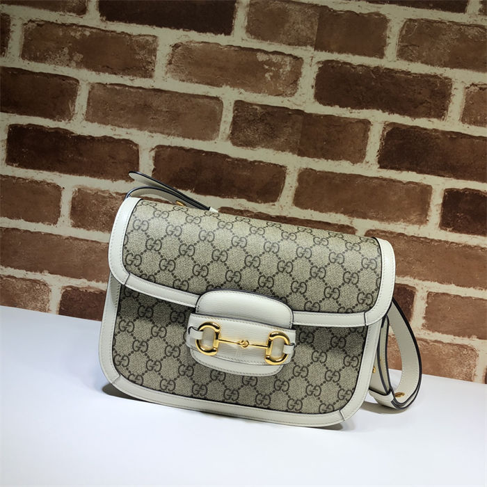 Gucci Horsebit 1955 shoulder bag 602204 GG Supreme canvas White high