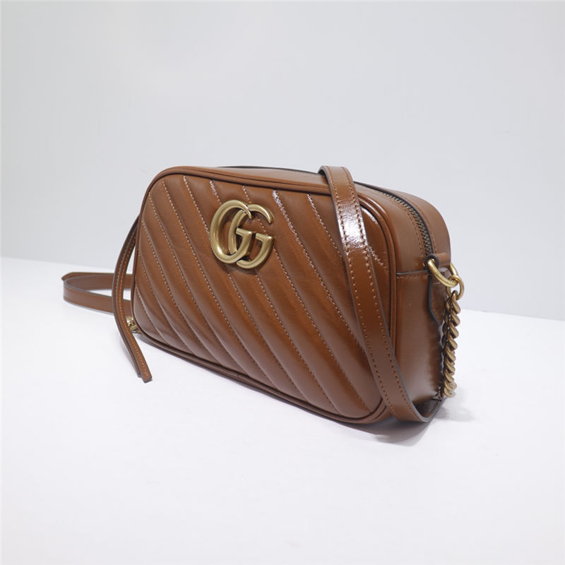 GG Marmont small shoulder bag 447632 brown high