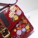 Sylvie leather mini chain bag 421882 Red Ebroidery high