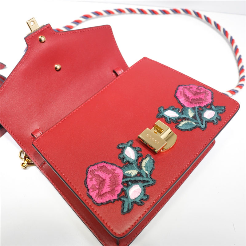 Sylvie leather mini bag Leather 470270 Flower Red high