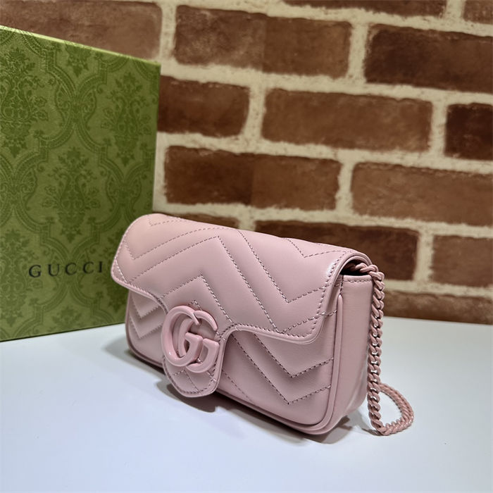 GG MARMONT MATELASSÉ SUPER MINI BAG 476433 Pink High