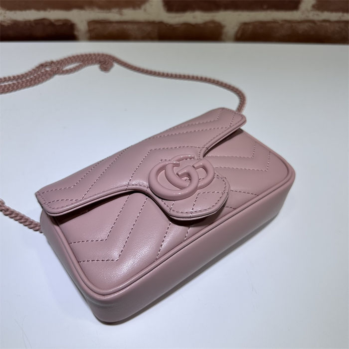 GG MARMONT MATELASSÉ SUPER MINI BAG 476433 Pink High