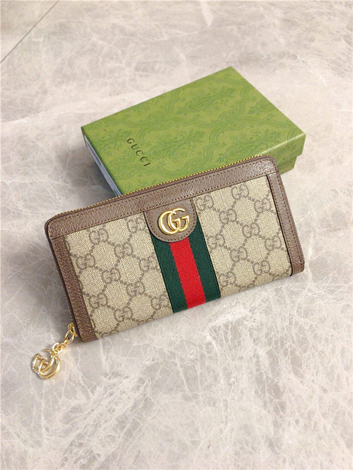 Ophidia GG zip around wallet GG Supreme canvas 523154 high