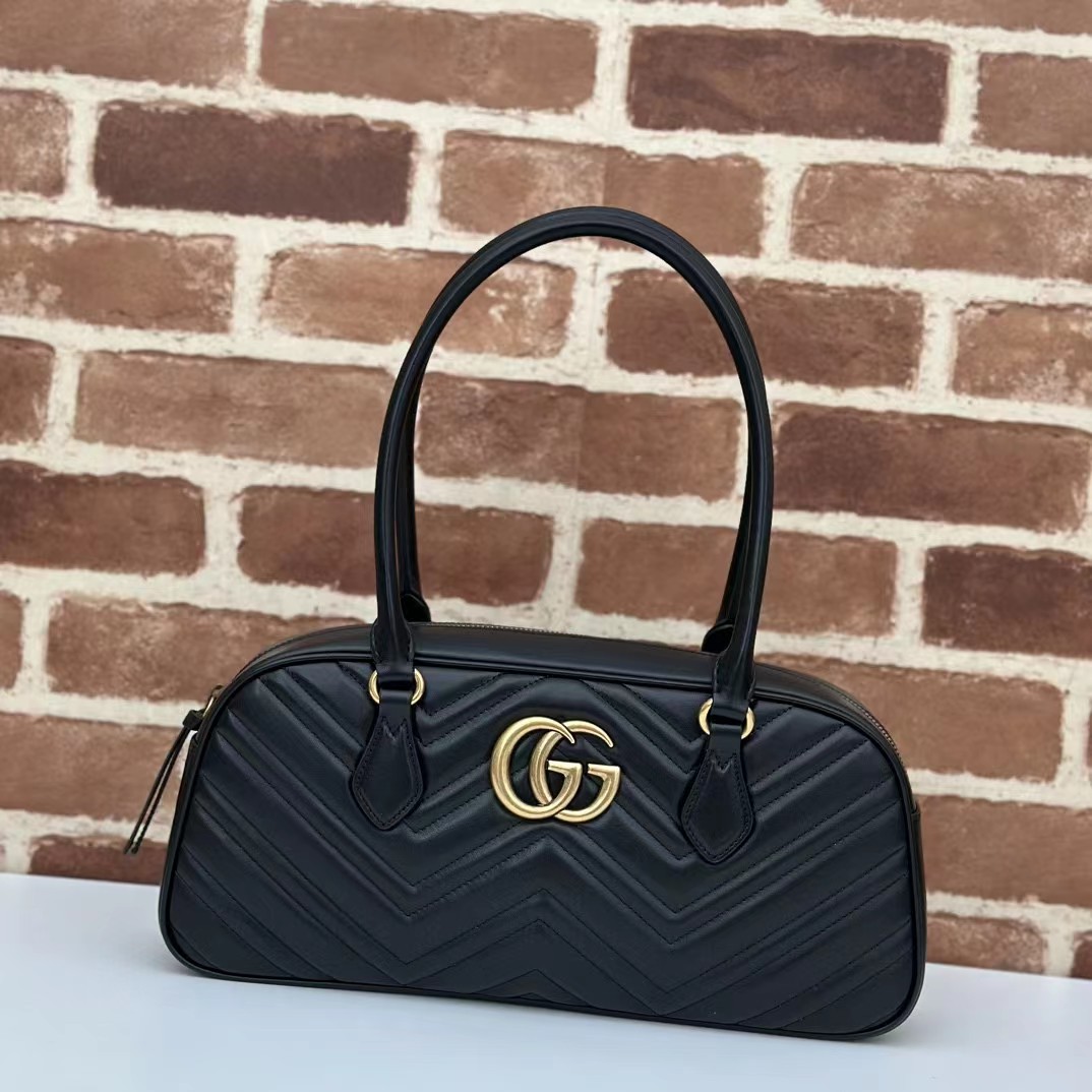 GG Marmont shoulder bag Leather Balck High