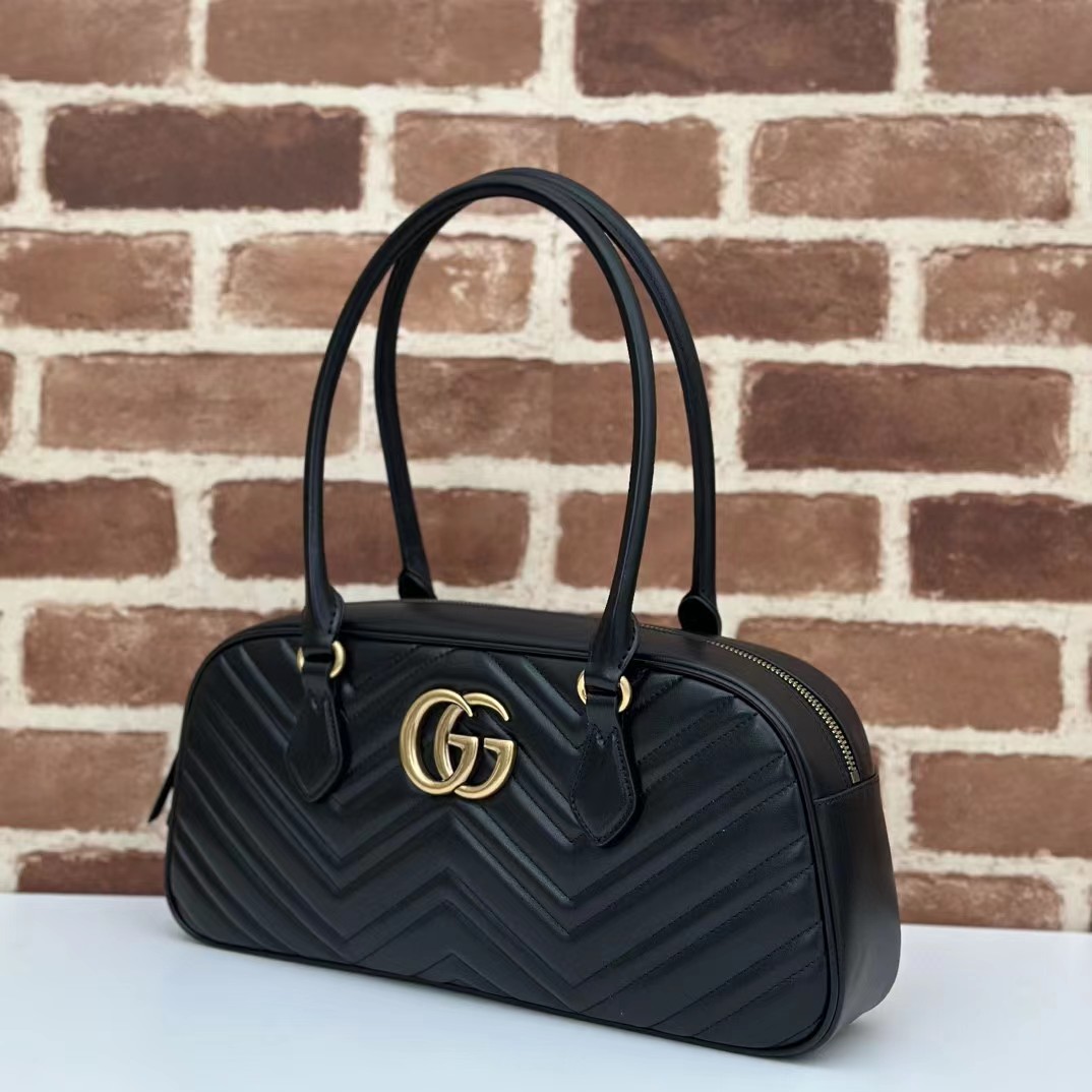 GG Marmont shoulder bag Leather Balck High