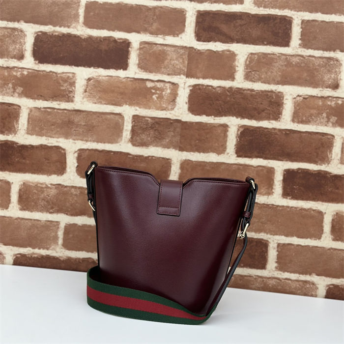 Gucci MINI BUCKET SHOULDER BAG Leather 782908 Burgundy High