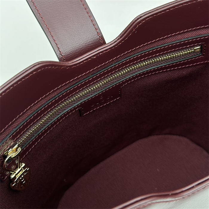 Gucci MINI BUCKET SHOULDER BAG Leather 782908 Burgundy High