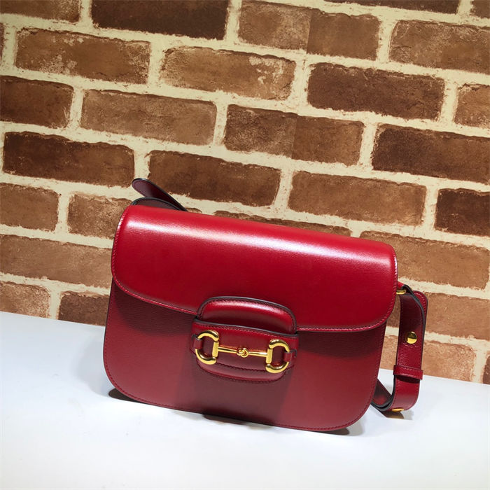 Gucci Horsebit 1955 shoulder bag 602204 Red leather high