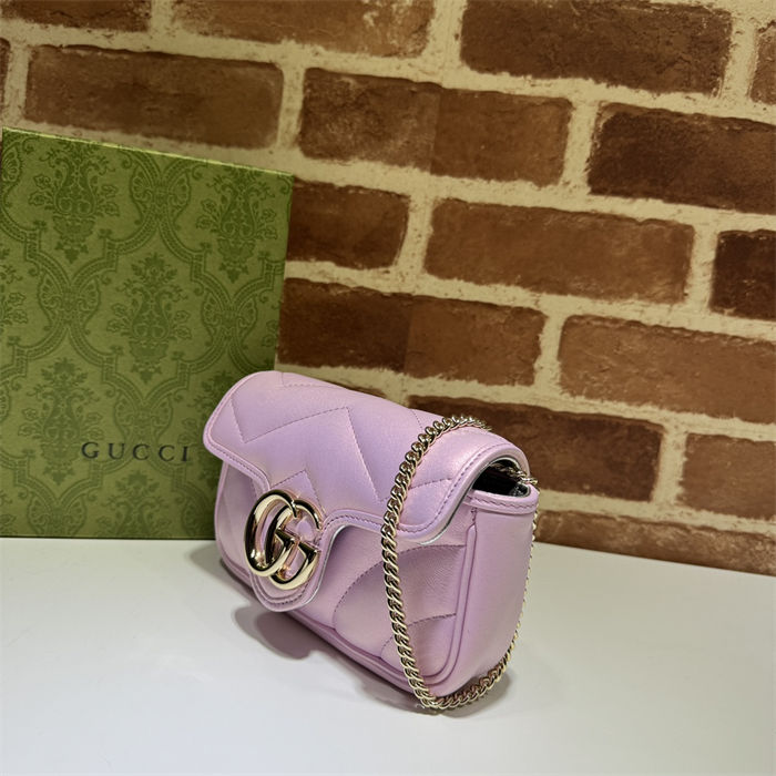 GG MARMONT MATELASSÉ SUPER MINI BAG 476433-Fresh Pink High