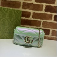 GG MARMONT MATELASSÉ SUPER MINI BAG 476433-Fresh Green High