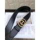 Gucci Leather belt with Double G buckle Gold 38mm High