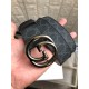 Gucci GG belt with interlocking G buckle Pewter 38mm High