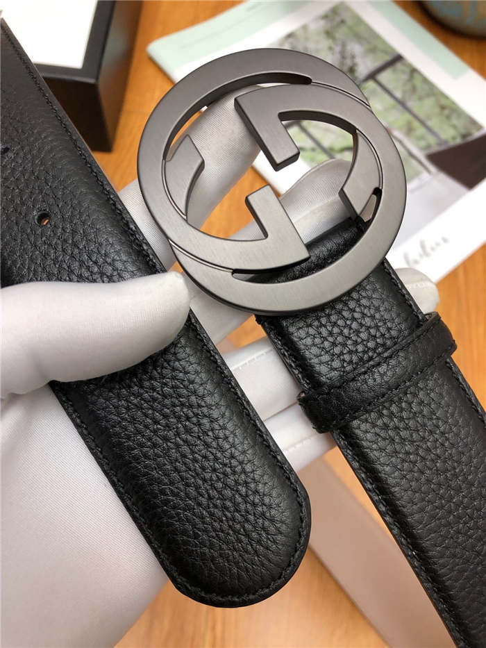 Gucci Leather belt with interlocking G buckle 40mm High