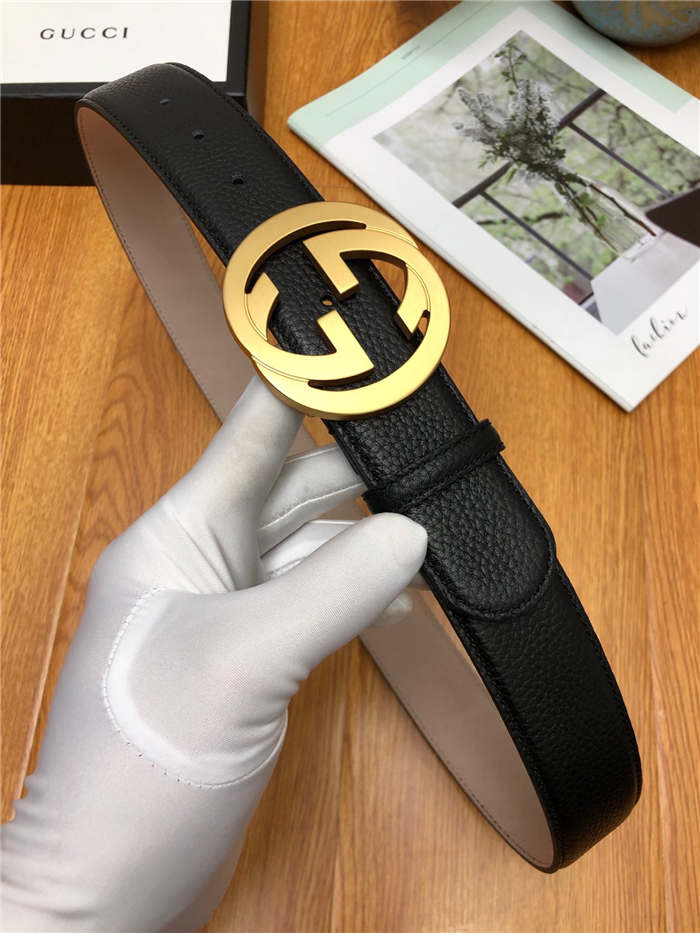 Gucci Leather belt with interlocking G buckle 40mm High