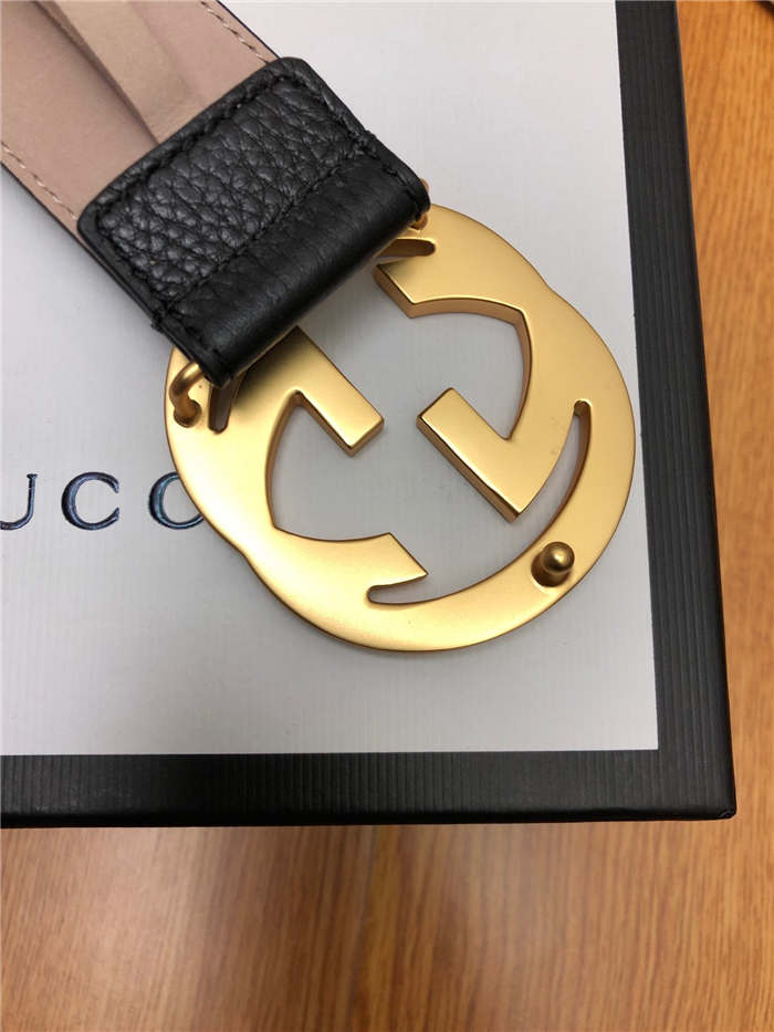 Gucci Leather belt with interlocking G buckle 40mm High