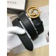 Gucci Leather belt with interlocking G buckle 38mm Anti-Gold High