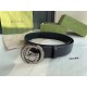 Gucci Leather belt with interlocking G buckle 38mm Pewter High